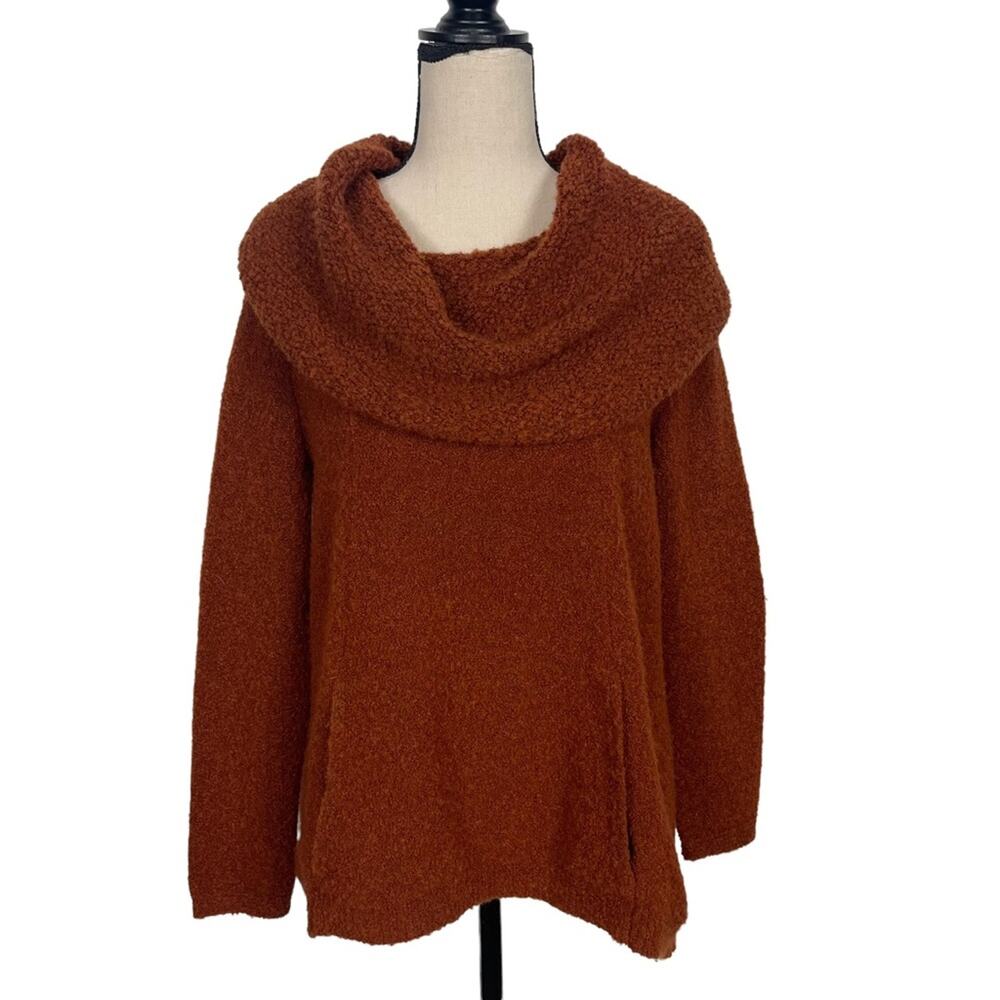 Anthropologie Angel Of The North Boucle Wool Blend Cowl Neck Sweater Size XS